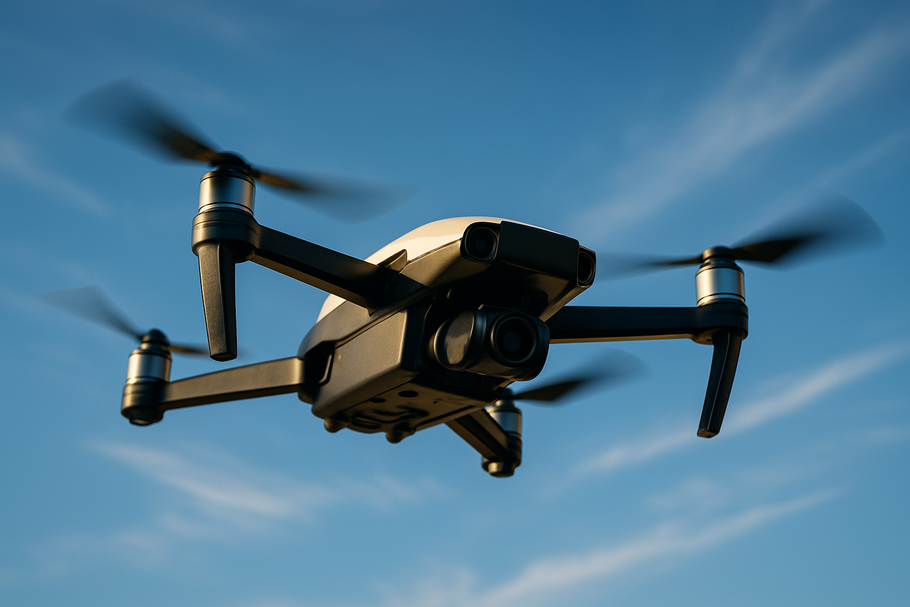 drone flying through the air ultra realistic