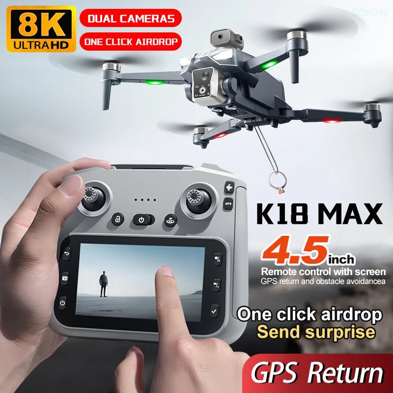 2025 K18 Max Drone GPS Obstacle Avoidance Aerial Photography 8K - Winskyzone