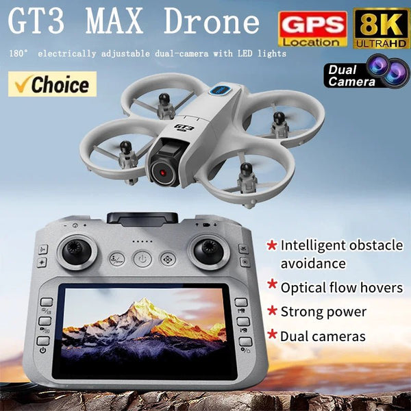 2025 NEW GT3 MAX Mini With LED Foldable Drones GPS 8K - Winskyzone