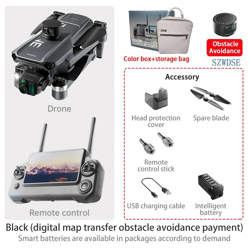 2025 New Wing 6 8K Camera Foldable Quadcopter Drone - Winskyzone