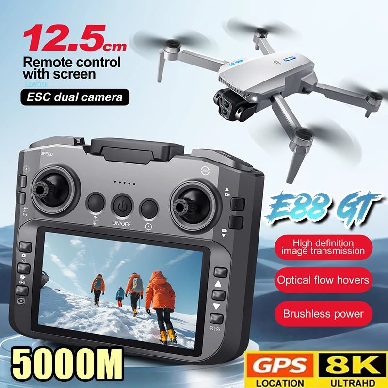 E88GT 4.3 - inch Large Screen Drone Brushless Dual Camera Aerial Photography - Winskyzone