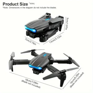 Mini Foldable RC Quadcopter E99 - Dual Camera Aerial Drone with 4K HD, Hold Mode & LED Lights | WIFI Remote Control Toy