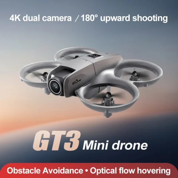 2025 Best-Selling GT3 Drone with HD Dual Camera 180° Upward Shooting, Obstacle Avoidance & Optical Flow Positioning, Foldable Po - Image 2
