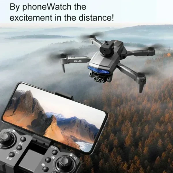 Orange D6 8K HD WiFi FPV Drone with Dual Camera Optical Flow Obstacle Avoidance Foldable RC Quadcopter Toy for Adults and Kids - Image 6
