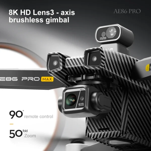 New AE86 PRO MAX Drone Professional aerial photography HD 8K With Screen Remote Control 10KM Obstacle Avoidance Fishing FPV Dron - Image 3