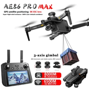 AE86 Max GPS Drone 10km 8K Profesional Dual Camera 3-Axis Gimbal Aerial Photography Obstacle Avoidance Fishing FPV RC Quadcopter
