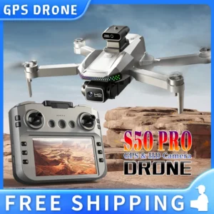 『GPS』S50 Pro Drone Toys, 2 Batteries, 4.5-inch Large Screen Remote, HD Camera: Capture & Record & Live View, Obstacle Avoidance