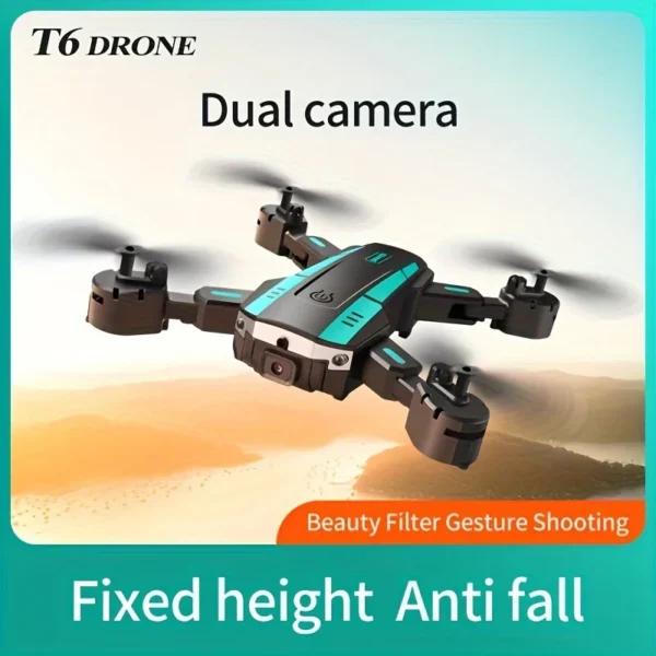 T6 drone, dual cameras, one-click takeoff and landing, 540 ° intelligent obstacle avoidance, gesture recognition, intelligent ho - Image 4
