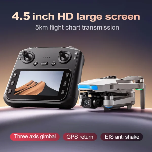 New S-X1 Max 5KM LCD SC GPS Drone 4K Dual Camera 5G Wifi FPV 3-Axis Gimbal Professional Digital image transmission RC Dron Toys - Image 2