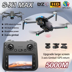 S-X1 MAX GPS Drone 4K Professional HD Camera 3-Axis Gimbal 5G Digital image transmission Large Screen FPV Dron RC Quadcopter 5KM