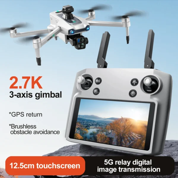 2025 New S819 GPS Drone 5G Professional 8K HD Aerial Dual Camera Screen Control 360° Obstacle Avoidance 5G WIFI RC Dron 6000M - Image 2