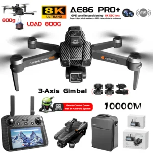New AE86 PRO MAX Drone Professional aerial photography HD 8K With Screen Remote Control 10KM Obstacle Avoidance Fishing FPV Dron