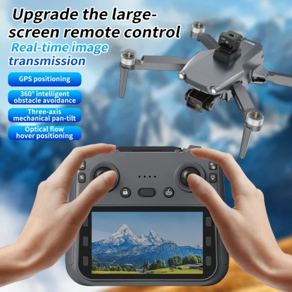 L600 PRO Max GPS Drone With Screen Control 8K HD Dual Camera Brushless Obstacle Avoidance 3-Axis Gimbal Aerial FPV RC Dron 5KM - Image 4