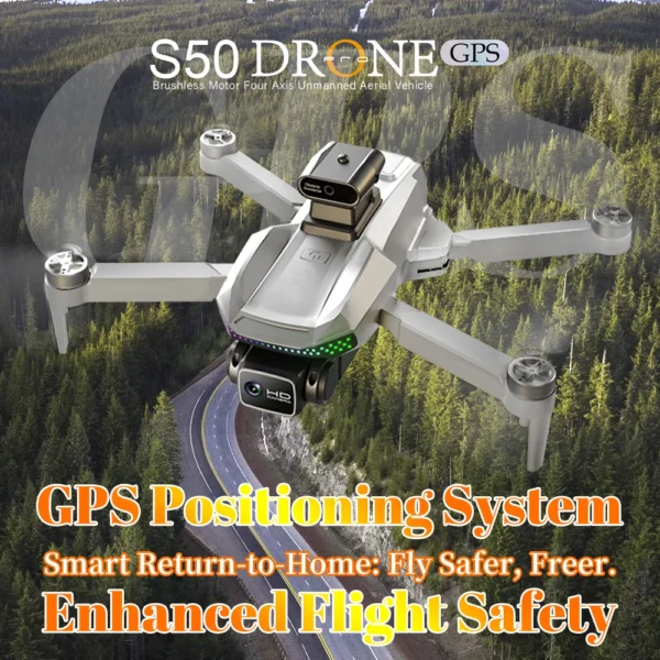 S50 PRO GPS Drone with 2 Batteries, 4.5-inch Large Screen Remote, Real-Time HD Camera, Obstacle Avoidance, Extended Flight Time - Image 4