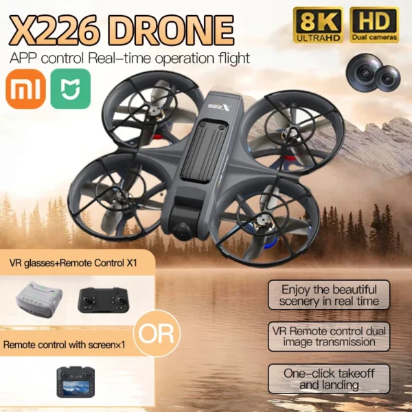XIAOMI MIJIA X226/X226VR Drone 8K HD Dual Camera Brushless Motor Remote Control Helicopter Aircraft Quadcopter Dron Gift for Kid