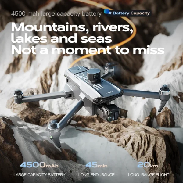 2025 new Wing 6 drone professional aerial photography HD 8K With Screen Remote Control Aircraft 20 Kilometer Obstacle Avoidance - Image 4