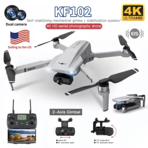 KF102 4K HD GPS Drone with Dual Camera 2-Axis Gimbal Optical Flow WiFi FPV Foldable Quadcopter Toy Perfect Gift for Kids Adults