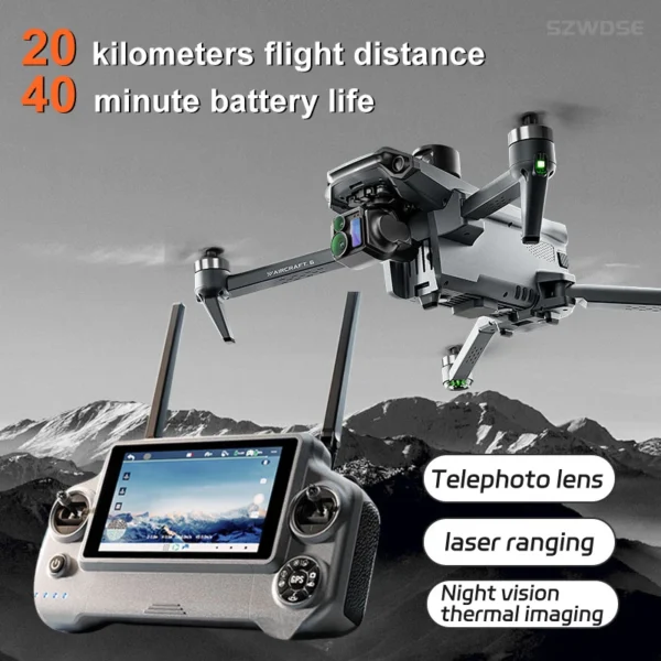 2025 new Wing 6 drone professional aerial photography HD 8K With Screen Remote Control Aircraft 20 Kilometer Obstacle Avoidance