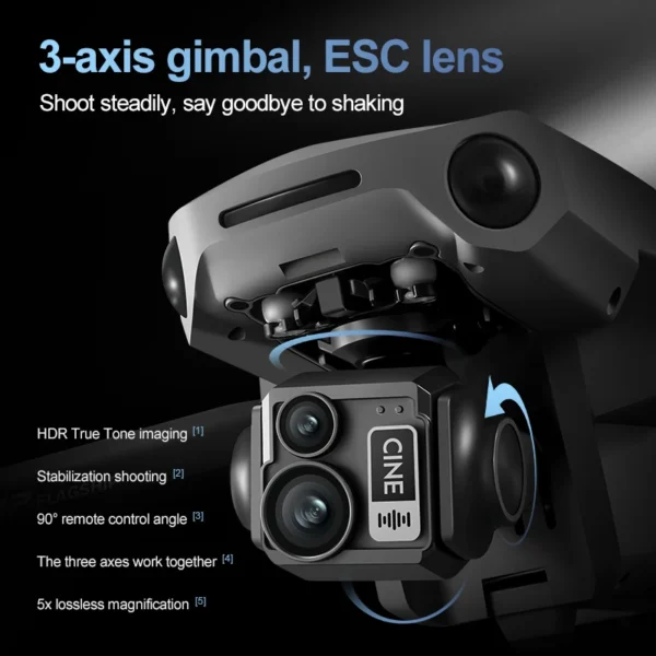 2025 New D12 GPS Drone 8K Profesional HD Camera 3-axis Gimbal Brushless Laser Obstacle Avoidance With for Fishing Dron VS P7 MAX - Image 3