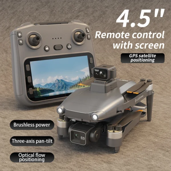 L600 PRO Max GPS Drone With Screen Control 8K HD Dual Camera Brushless Obstacle Avoidance 3-Axis Gimbal Aerial FPV RC Dron 5KM - Image 2