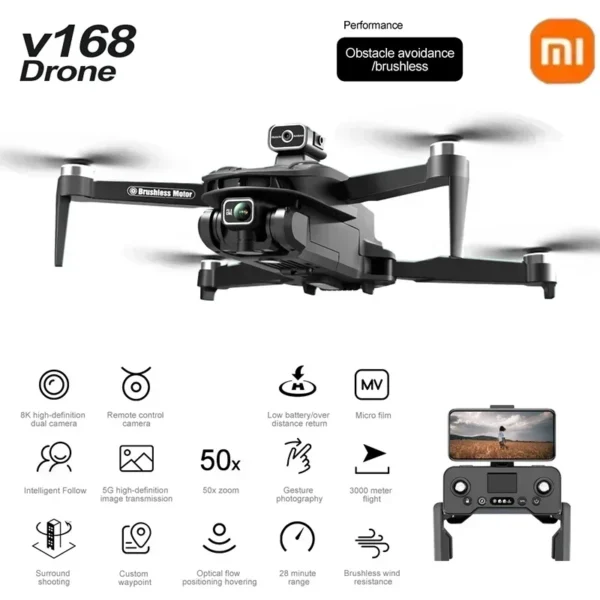 Xiaomi Mijia V168 Drone 8K 5G Professional HD Aerial Photography Omnidirectional Obstacle Avoidance GPS Localization Quadcopter - Image 6