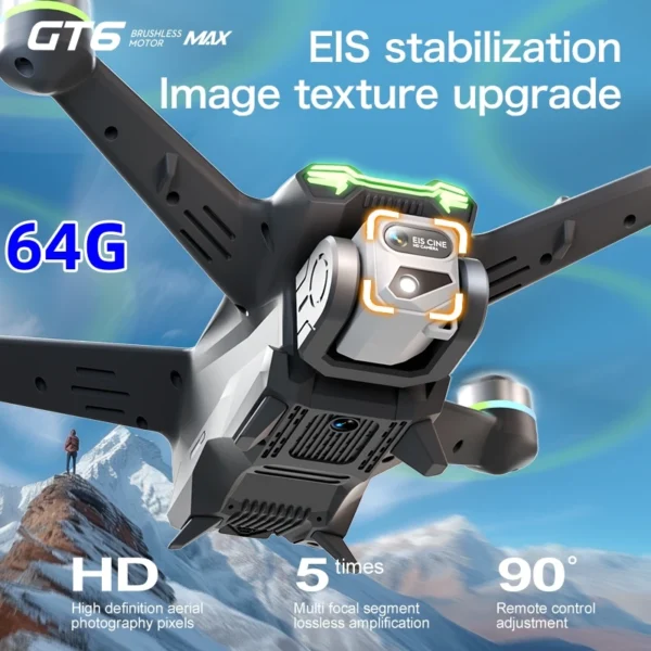GT6 Professional Drone Long Range Flight Battery Quadcopter 4K HD Wifi Dron Aerial Photography Obstacle Avoidance Aircraft - Image 5