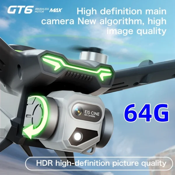 GT6 Professional Drone Long Range Flight Battery Quadcopter 4K HD Wifi Dron Aerial Photography Obstacle Avoidance Aircraft - Image 3