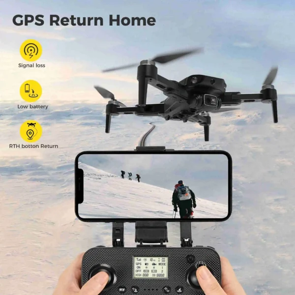 RC Drone RC Drone Brushless Motor Long Flight Times GPS Drone Quadcopter with Remote Controller 2 Batteries Remote Control Drone - Image 4