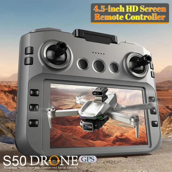 『GPS』S50 Pro Drone Toys, 2 Batteries, 4.5-inch Large Screen Remote, HD Camera: Capture & Record & Live View, Obstacle Avoidance - Image 3
