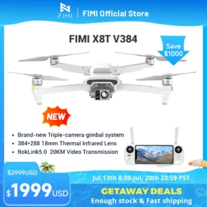 FIMI X8T Drone Thermal Infrared Lens Triple Camera Gimbal RokLink 5.0 20KM Transmission AI Super Night Video 4K GPS Quadcopter